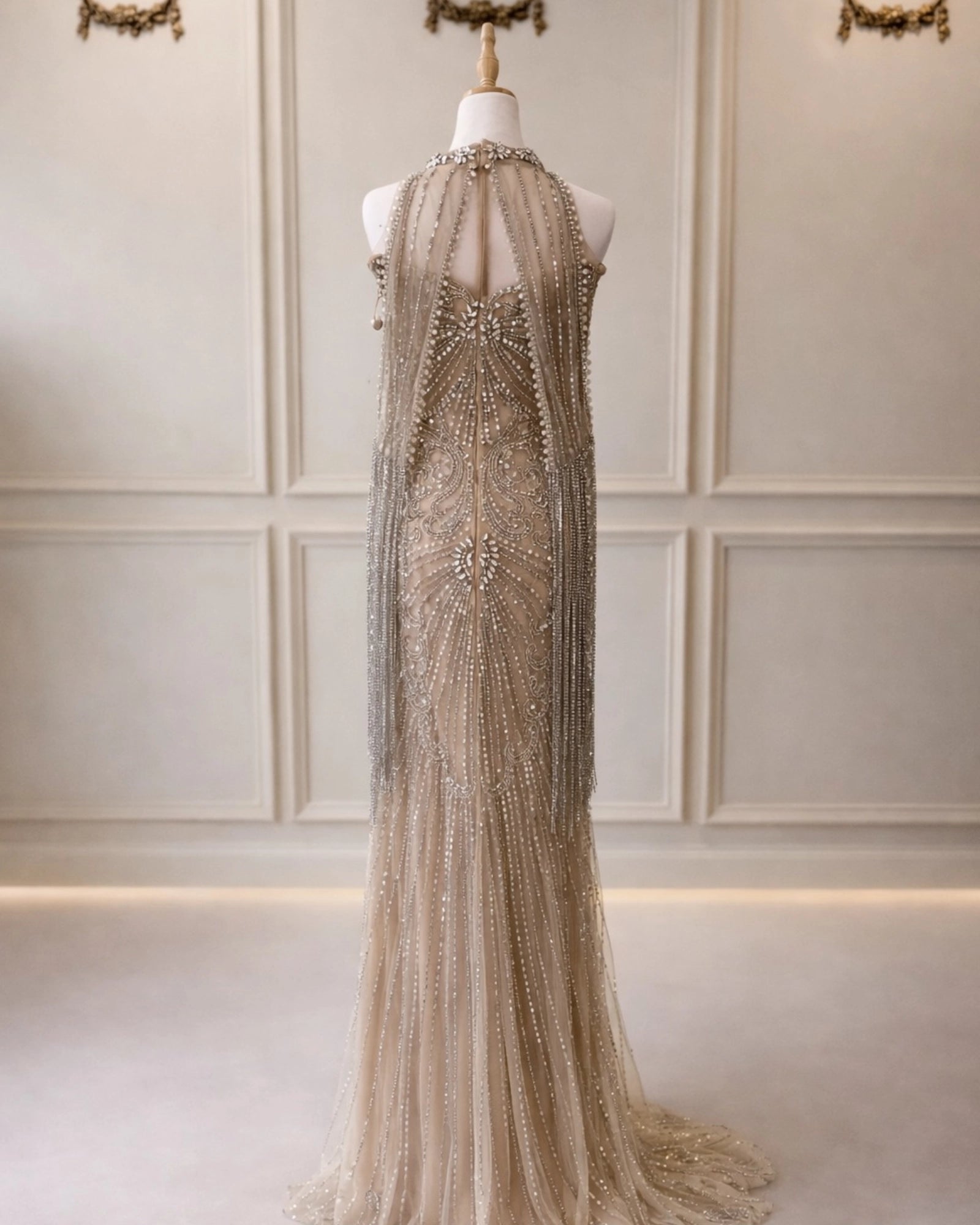Ava DD005 Nude Beaded Silver