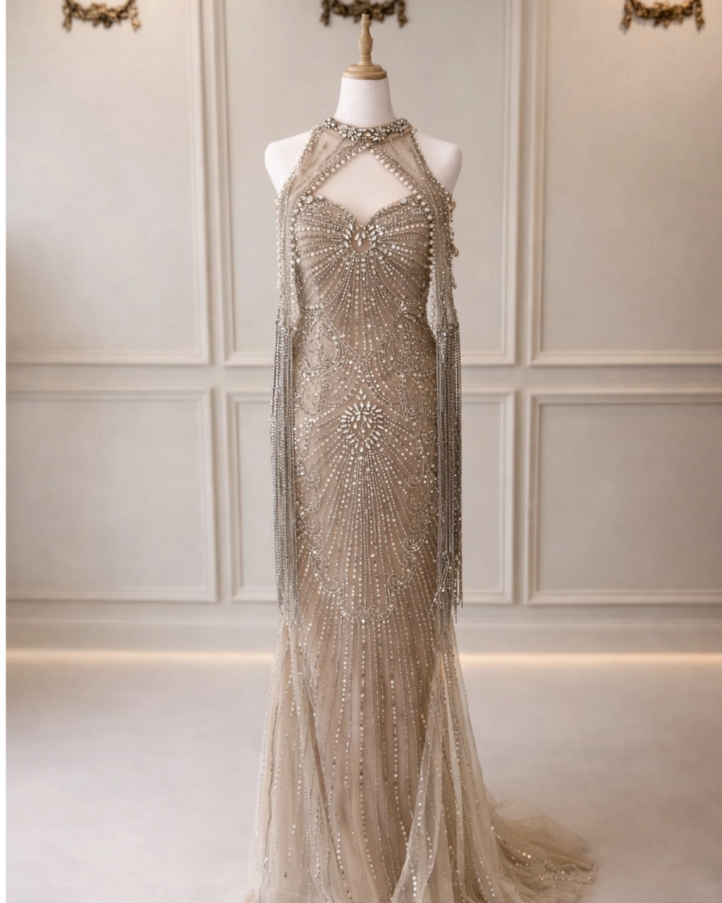 Ava DD005 Nude Beaded Silver