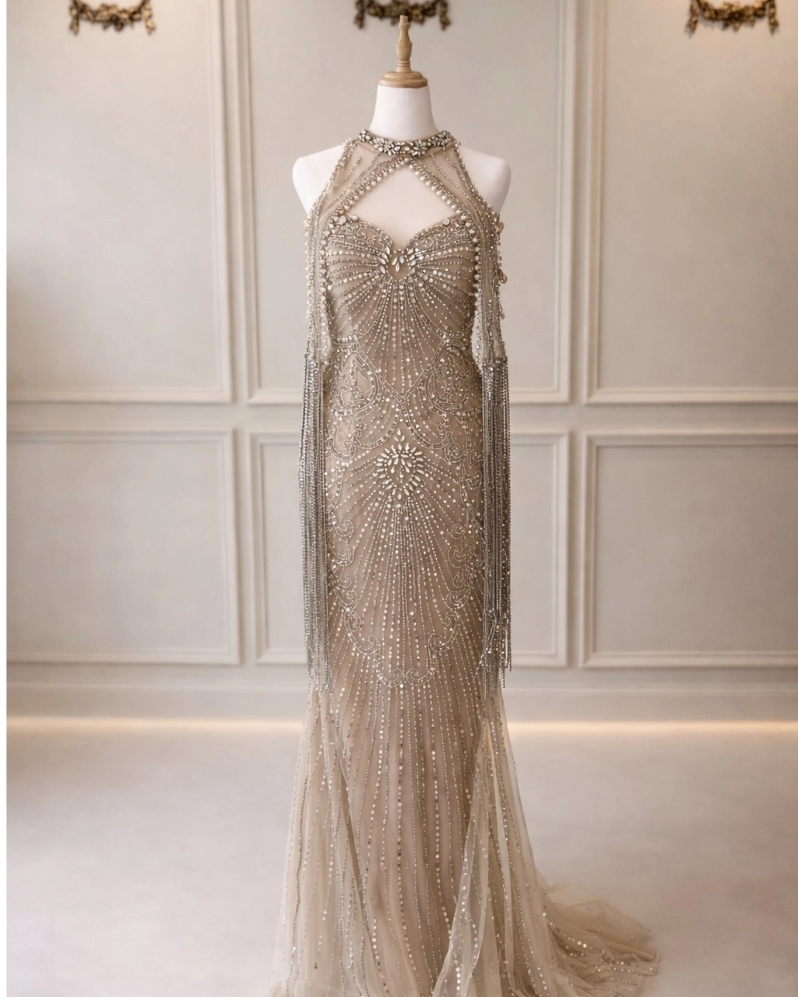 Ava DD005 Nude Beaded Silver
