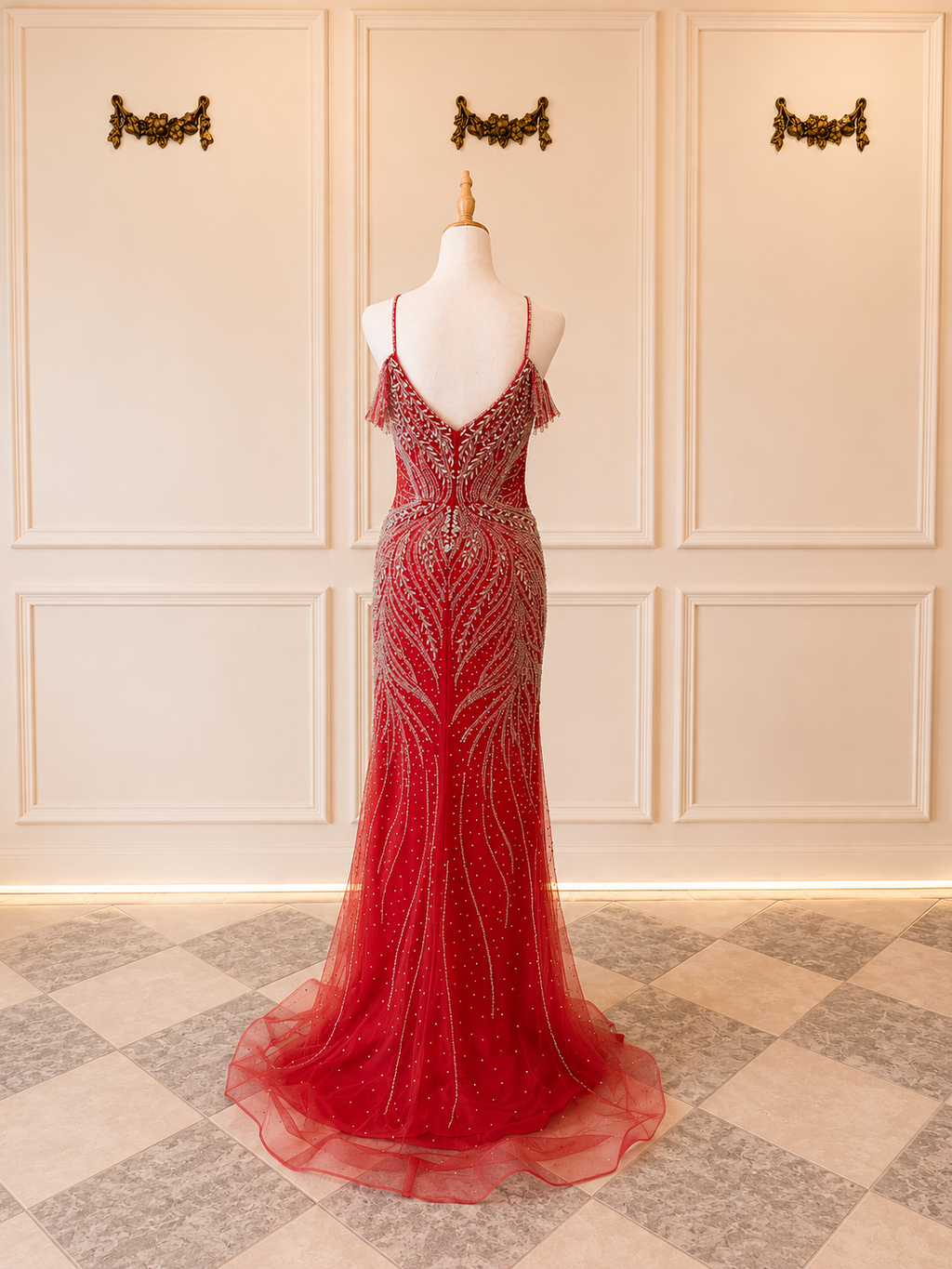 Charlotte – DDC078 Red Beaded Gown Size 10