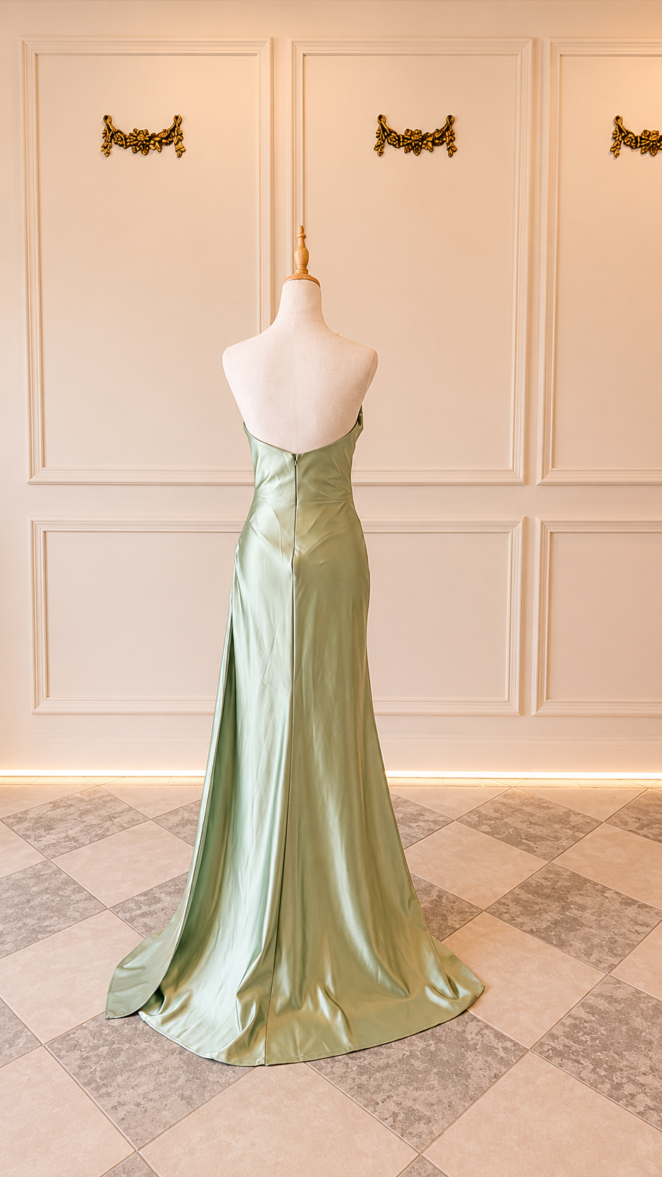 Chelsea – DDC079 Sage Green Metalic Dress Size 8