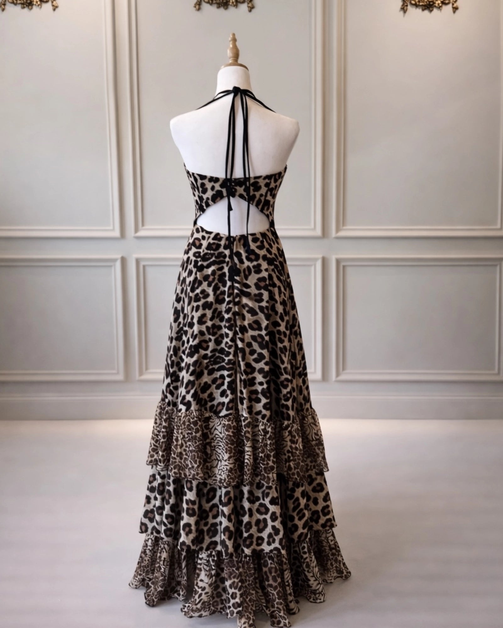 Daisy DD028 Animal Print Corset Dress With Black