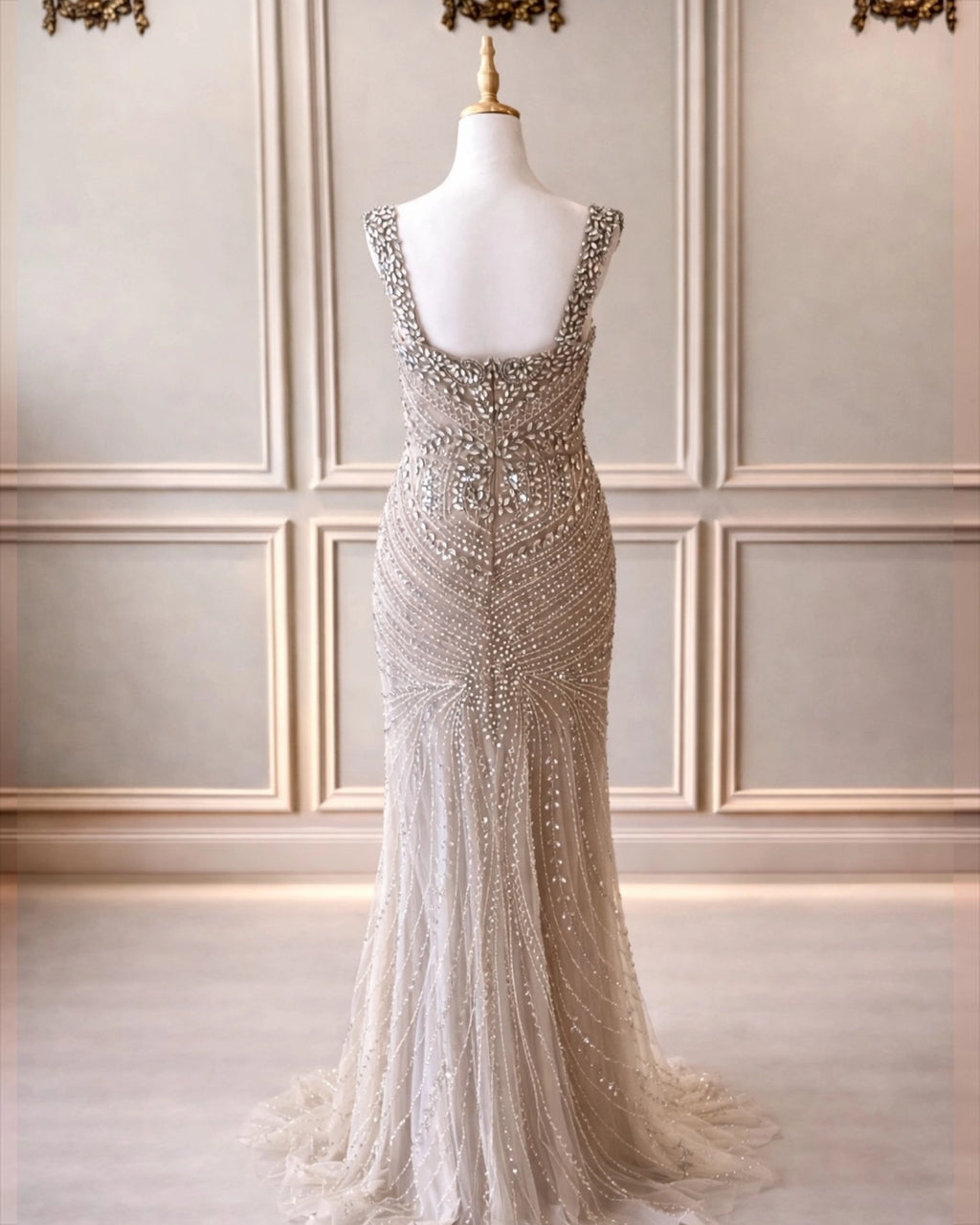 Faith DD022 Nude Silver Fully Beaded
