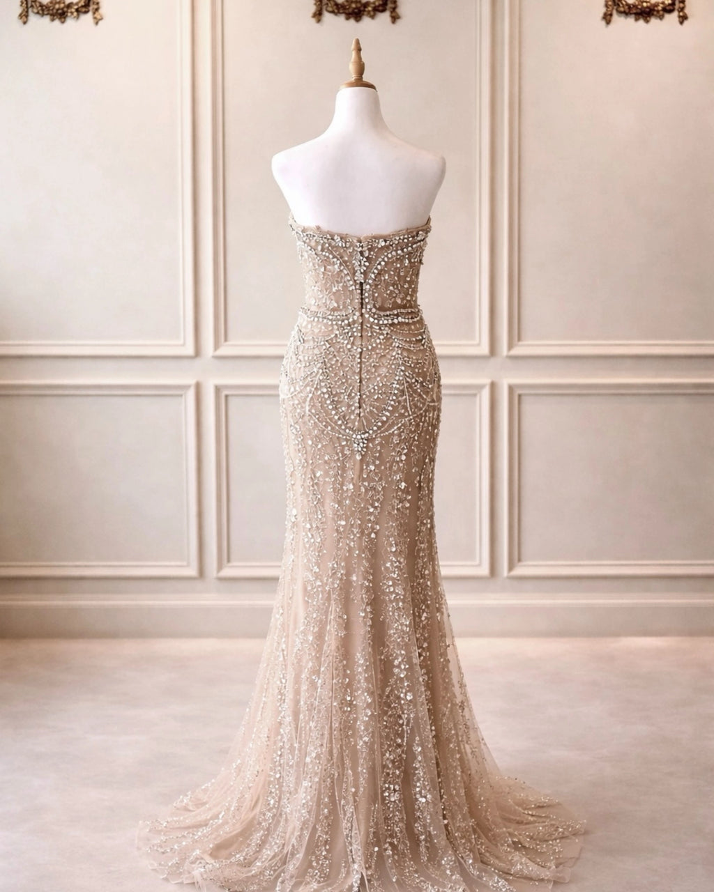 Hannah DD012 Nude Pearl & Silver Beaded