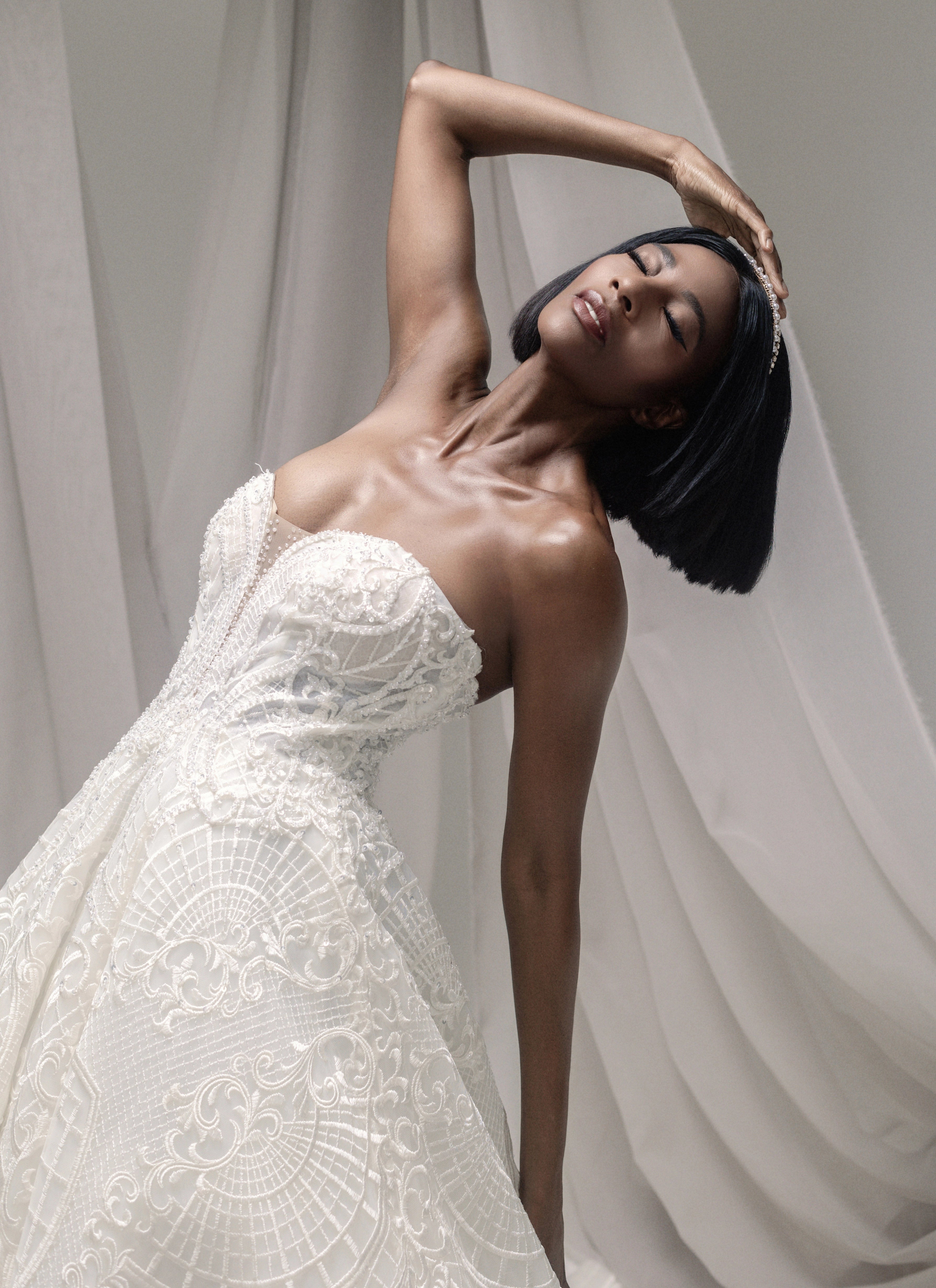 Kiara DD061 Off White Fully Lace Ballgown