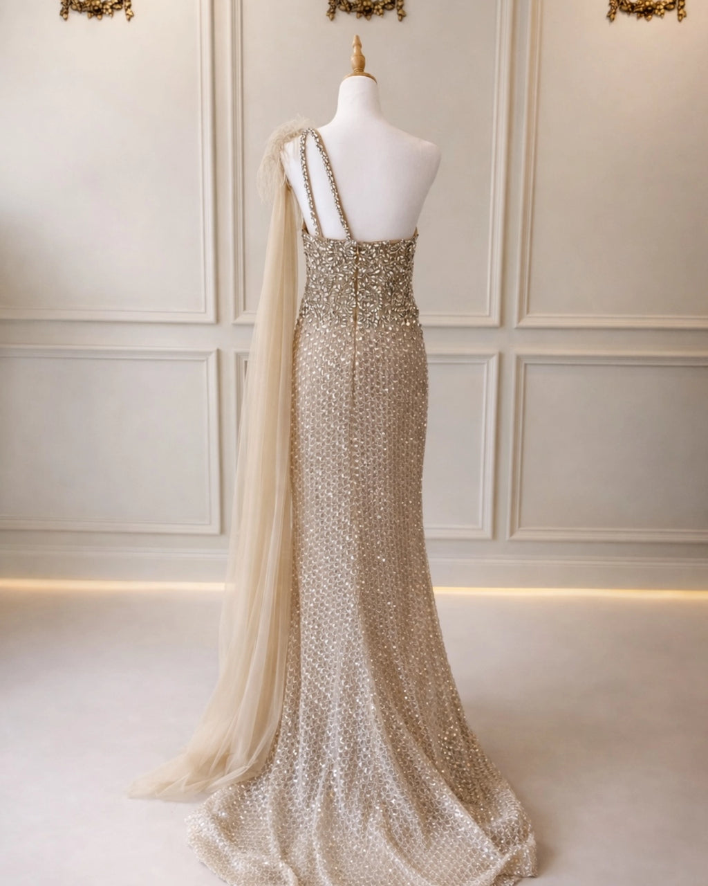 Lilly DD004 Nude Beaded Silver