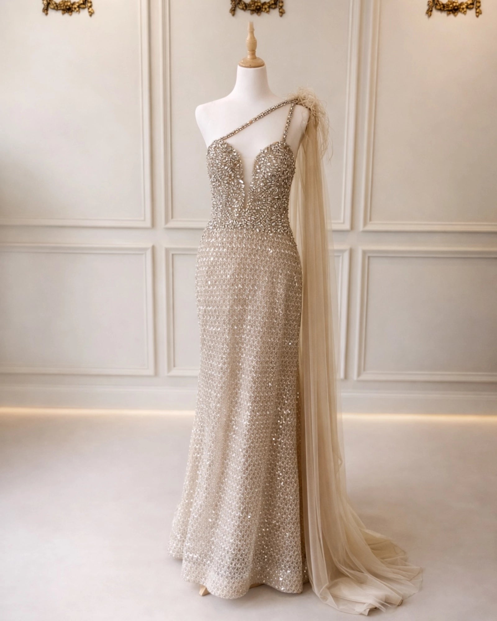Lilly DD004 Nude Beaded Silver