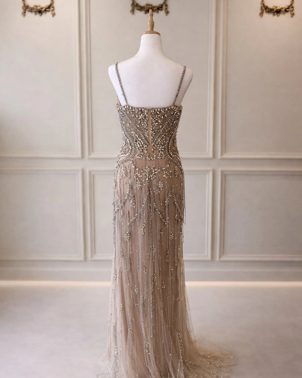 Mia DD006 Nude Beaded Silver