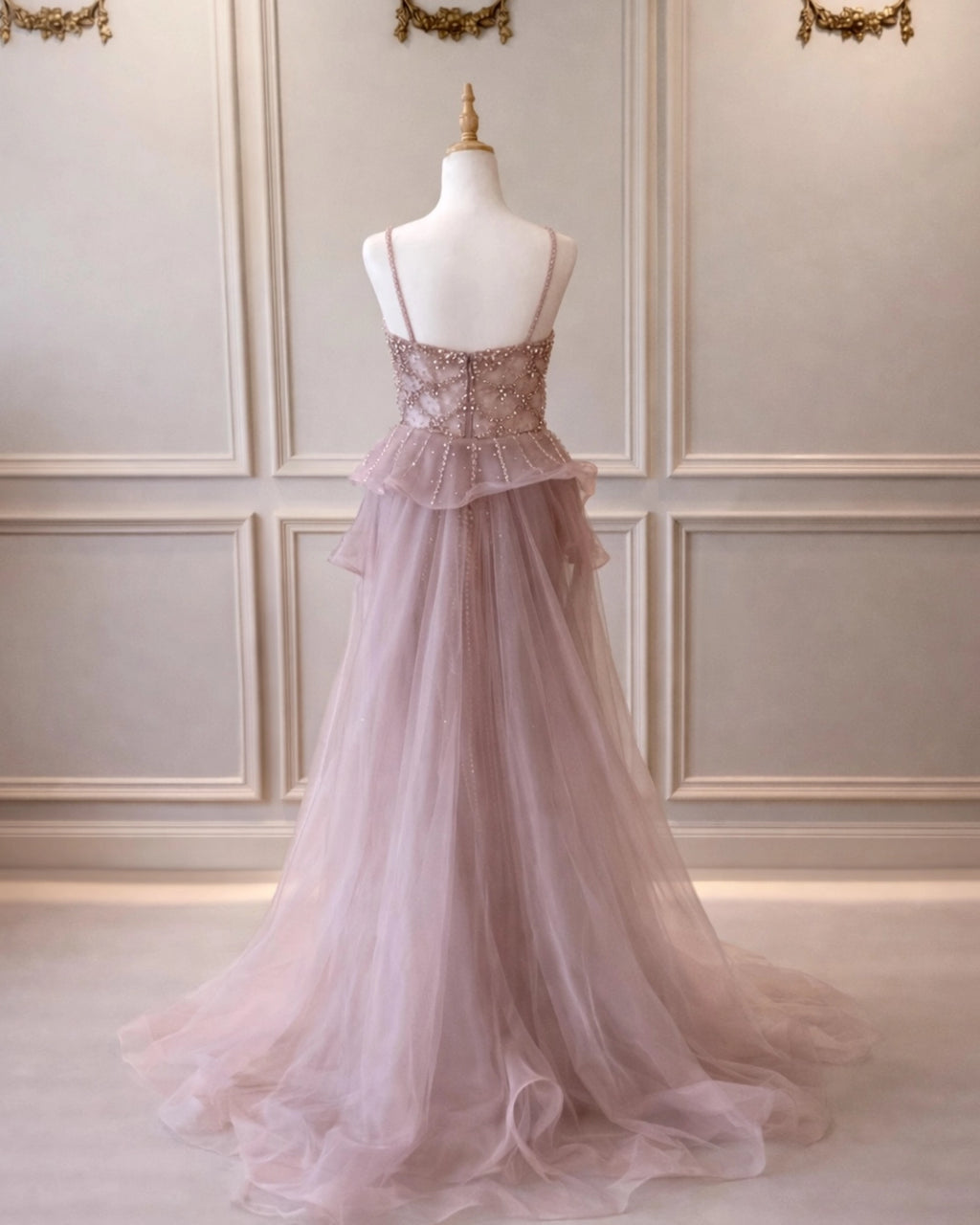 Nina DD015 Pink Beaded Dress
