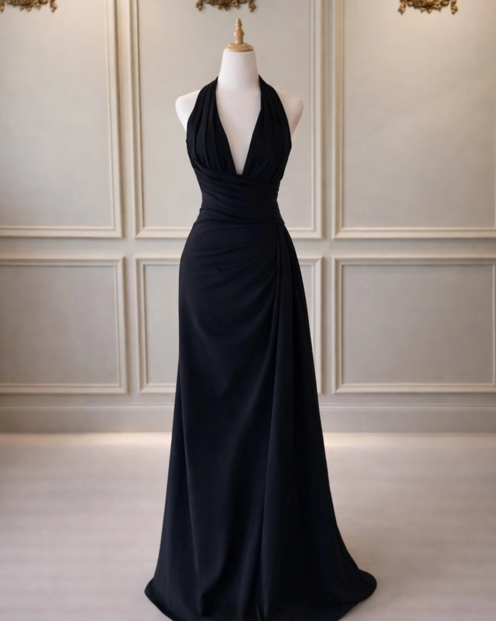Paige DD020 Black Crepe Dress