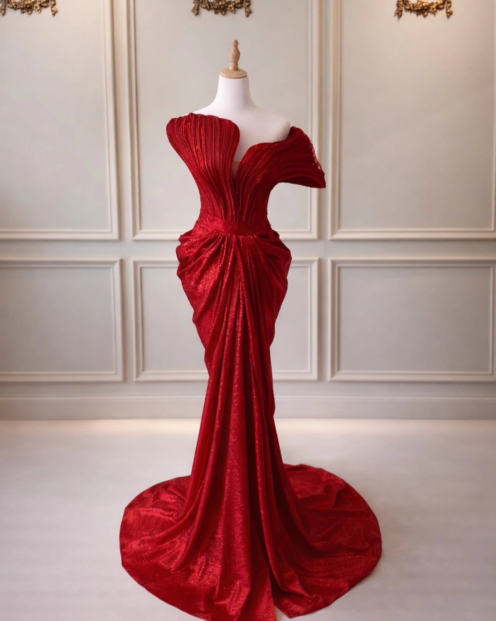 Rose DD026 Red Metalic Drape