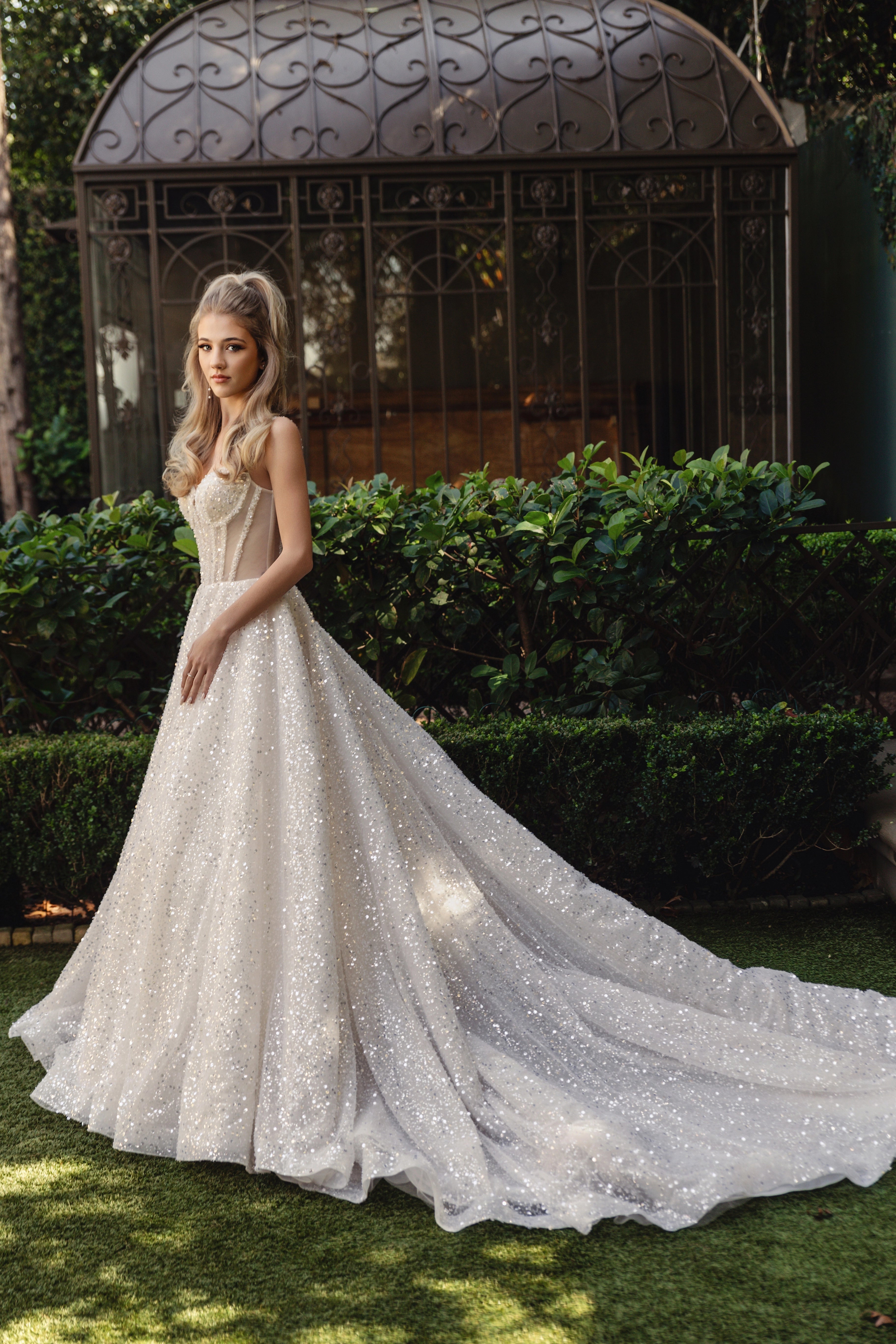 Roxanne DD058 Sparkle In Blush & Off White Ballgown