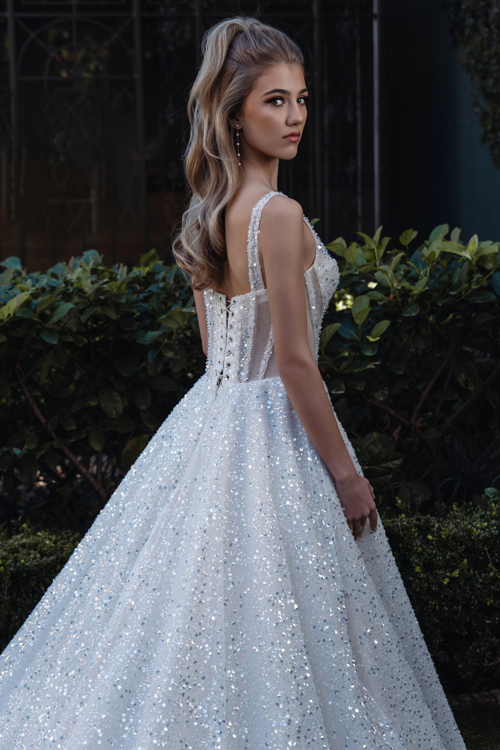 Roxanne DD058 Sparkle In Blush & Off White Ballgown