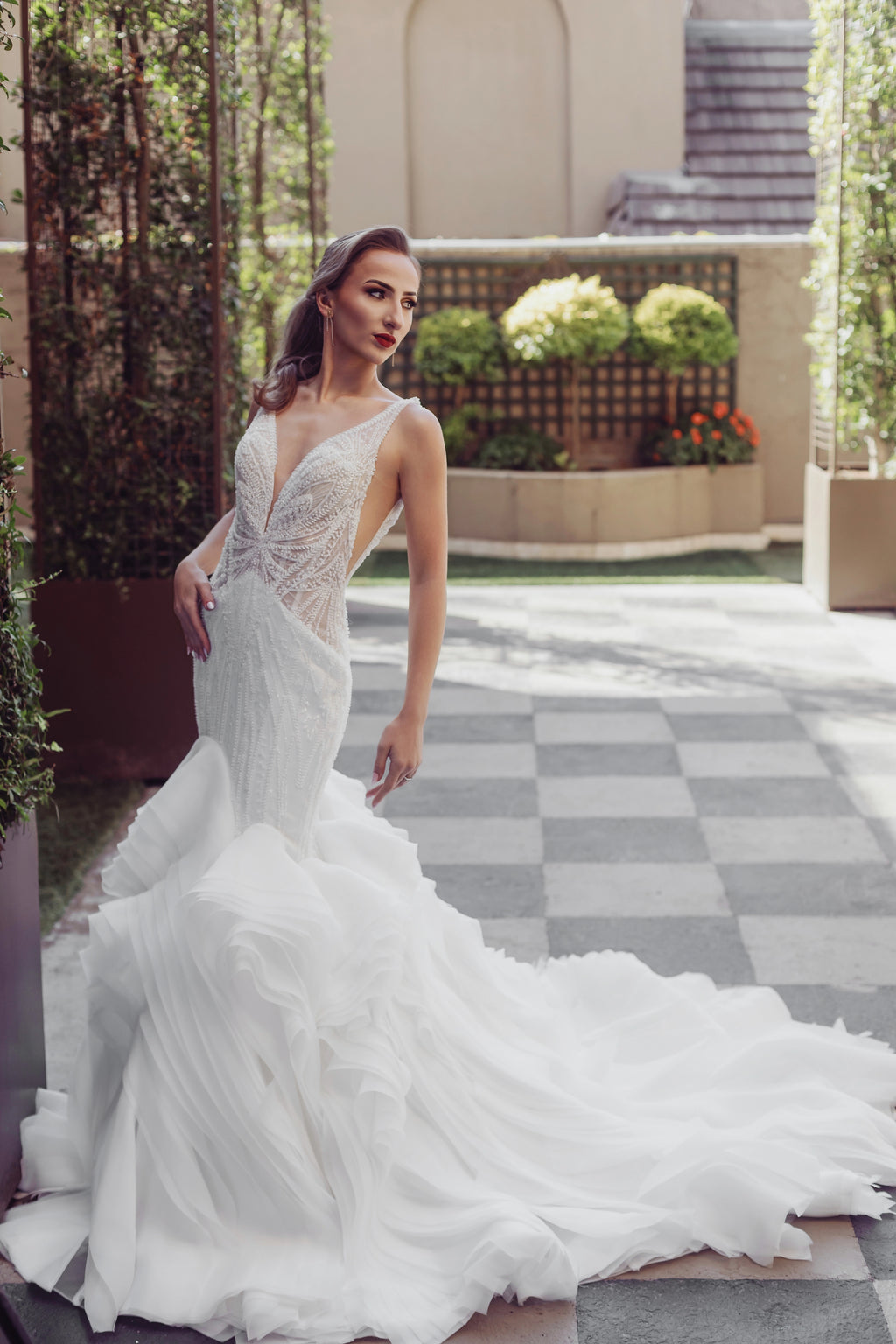 Simone DD057 Butterfly Off White Mermaid Beaded