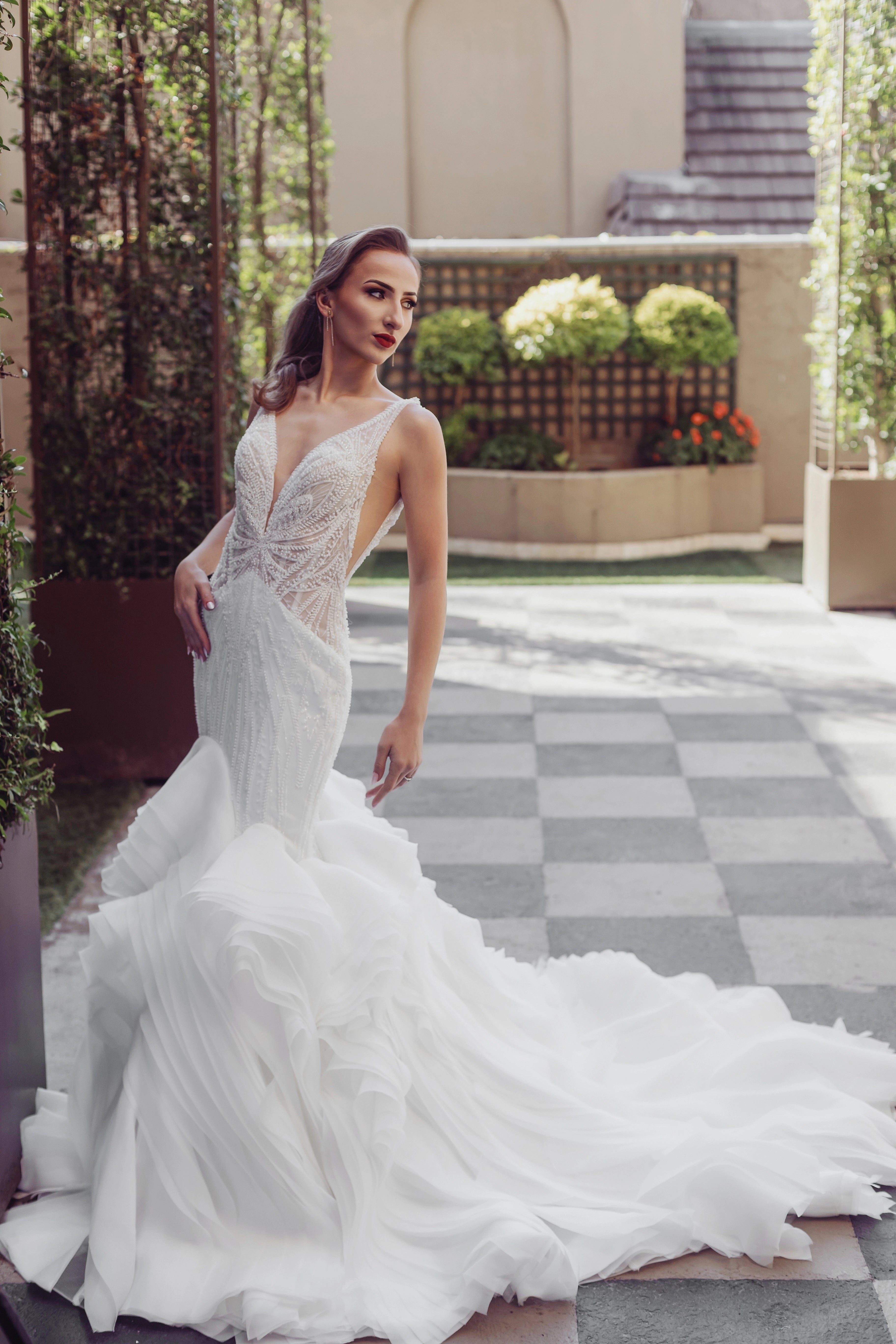 Simone DD057 Butterfly Off White Mermaid Beaded