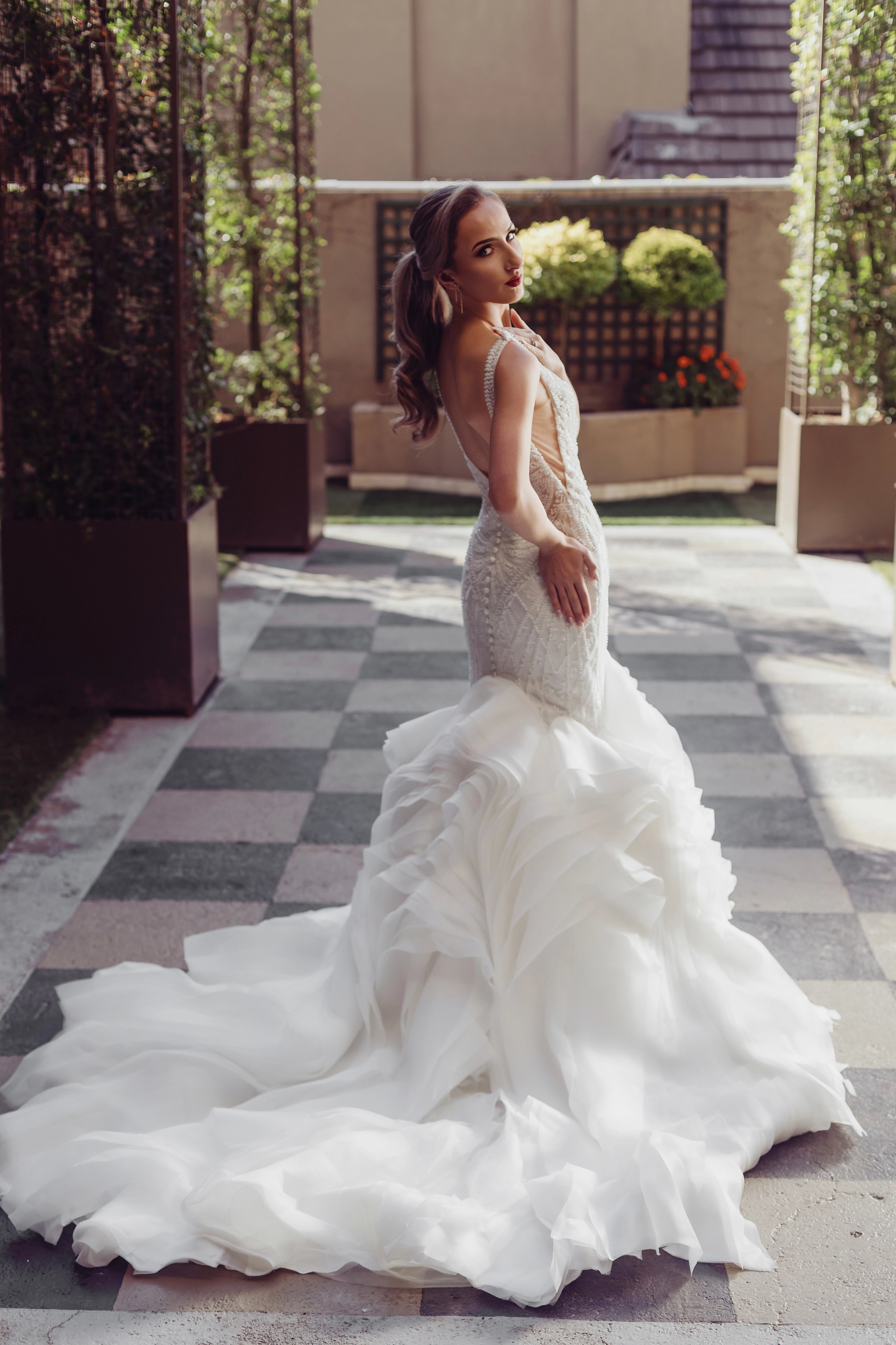 Simone DD057 Butterfly Off White Mermaid Beaded