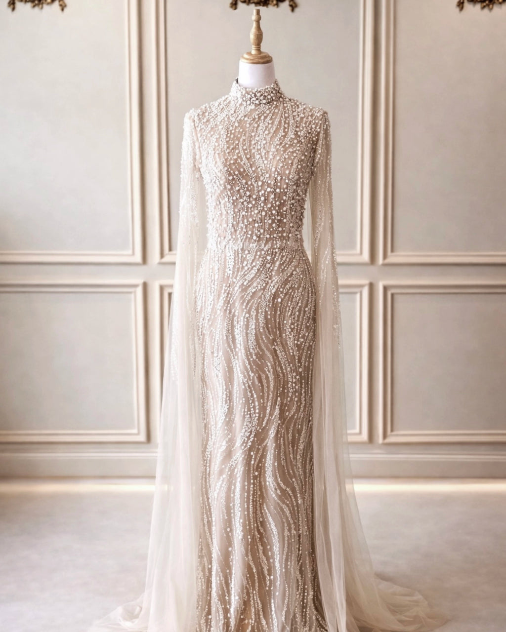 Zoe DD010 Nude Pearl Beaded