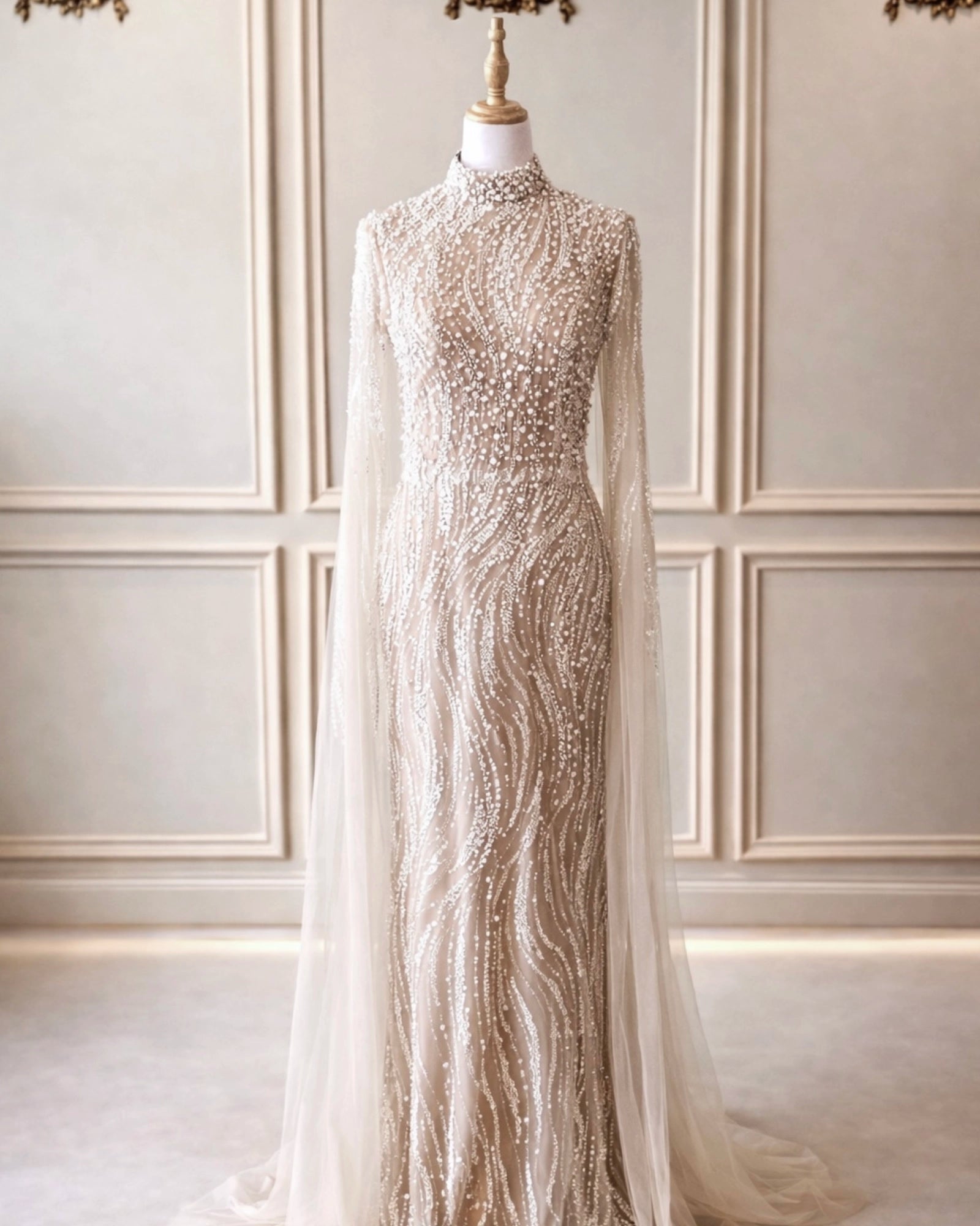 Zoe DD010 Nude Pearl Beaded